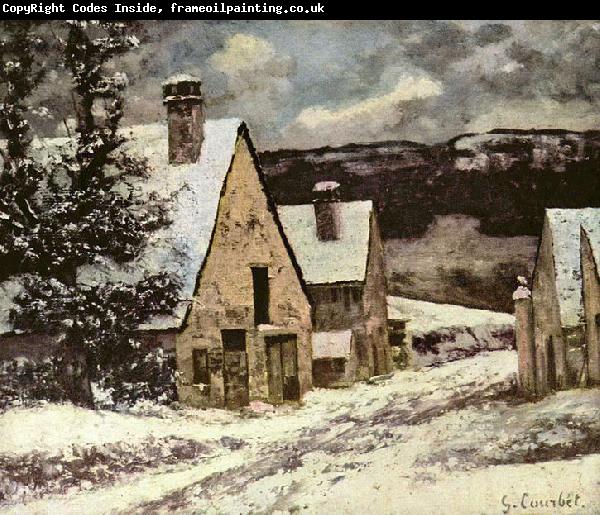 Gustave Courbet Dorfausgang im Winter
